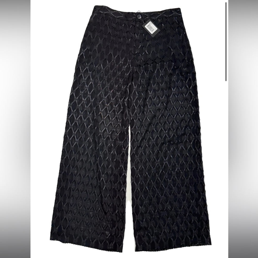 NWT Puppets And Puppets Sz 6 Wide Leg Flowy Black Lace Jane Pant